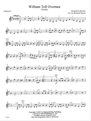 William Tell Overture: 1st Violin