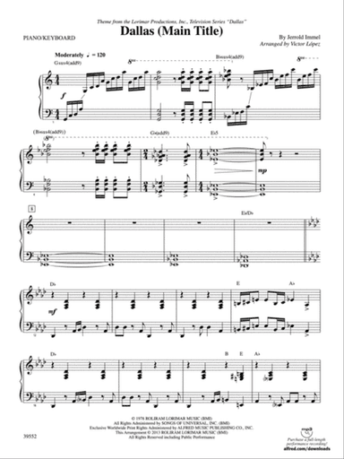 Dallas (Main Title): Piano Accompaniment