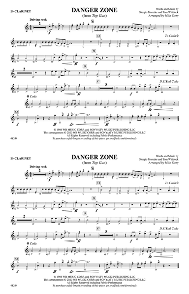 Danger Zone: 1st B-flat Clarinet