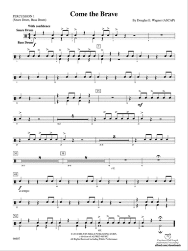 Come the Brave: 1st Percussion