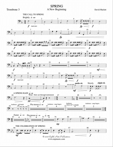 Spring (A New Beginning): 3rd Trombone