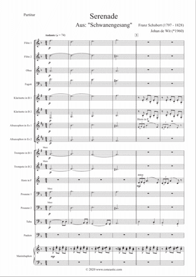 Serenade aus Schwanengesang - Franz Schubert arrangiert für Sinfonisches Bläserensemble