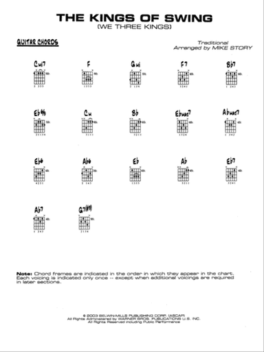 The Kings of Swing (We Three Kings): Guitar Chords