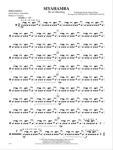 Siyahamba (We Are Marching): 1st Percussion
