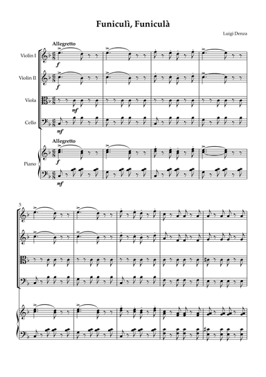 Funiculì, Funiculà - String Quartet & Piano