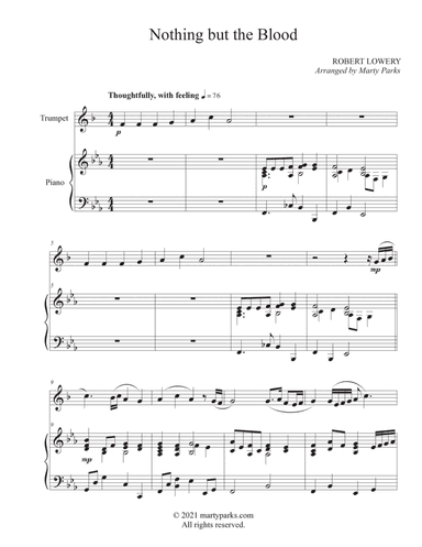 Nothing But the Blood (Trumpet-Piano)