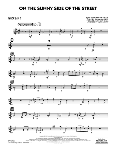 On the Sunny Side of the Street (arr. John Berry) - Tenor Sax 2