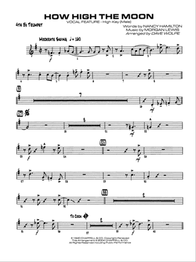 How High the Moon: 4th B-flat Trumpet