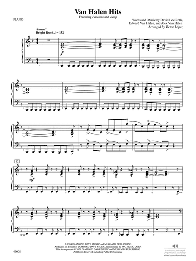 Van Halen Hits: Piano Accompaniment
