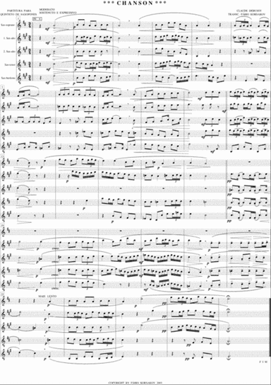 CHANSON - DEBUSSY - Sax quintet