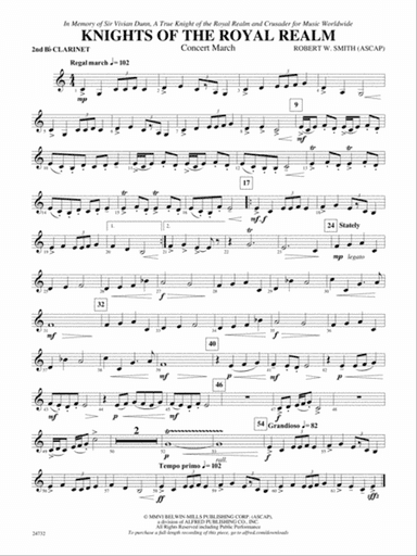 Knights of the Royal Realm (Concert March): 2nd B-flat Clarinet