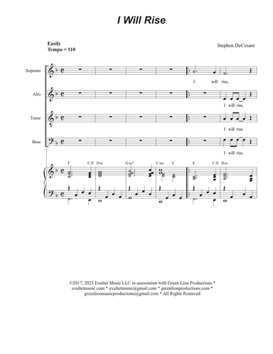 I Will Rise (Psalm 51) (Vocal Quartet - (SATB)