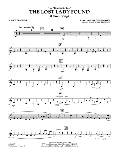 The Lost Lady Found (from "Lincolnshire Posy") - Bb Bass Clarinet