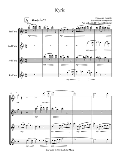 Kyrie (Durante) (Flute Quartet)