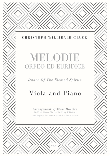 Melodie from Orfeo ed Euridice - Viola and Piano (Full Score and Parts)
