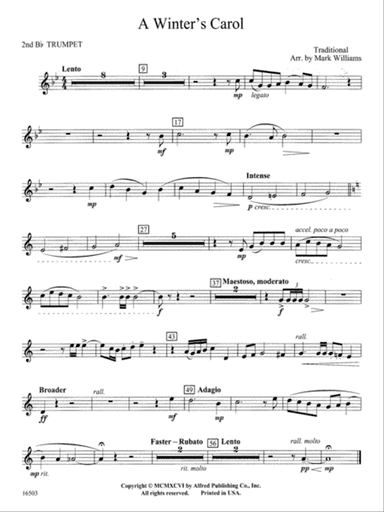 A Winter's Carol: 2nd B-flat Trumpet