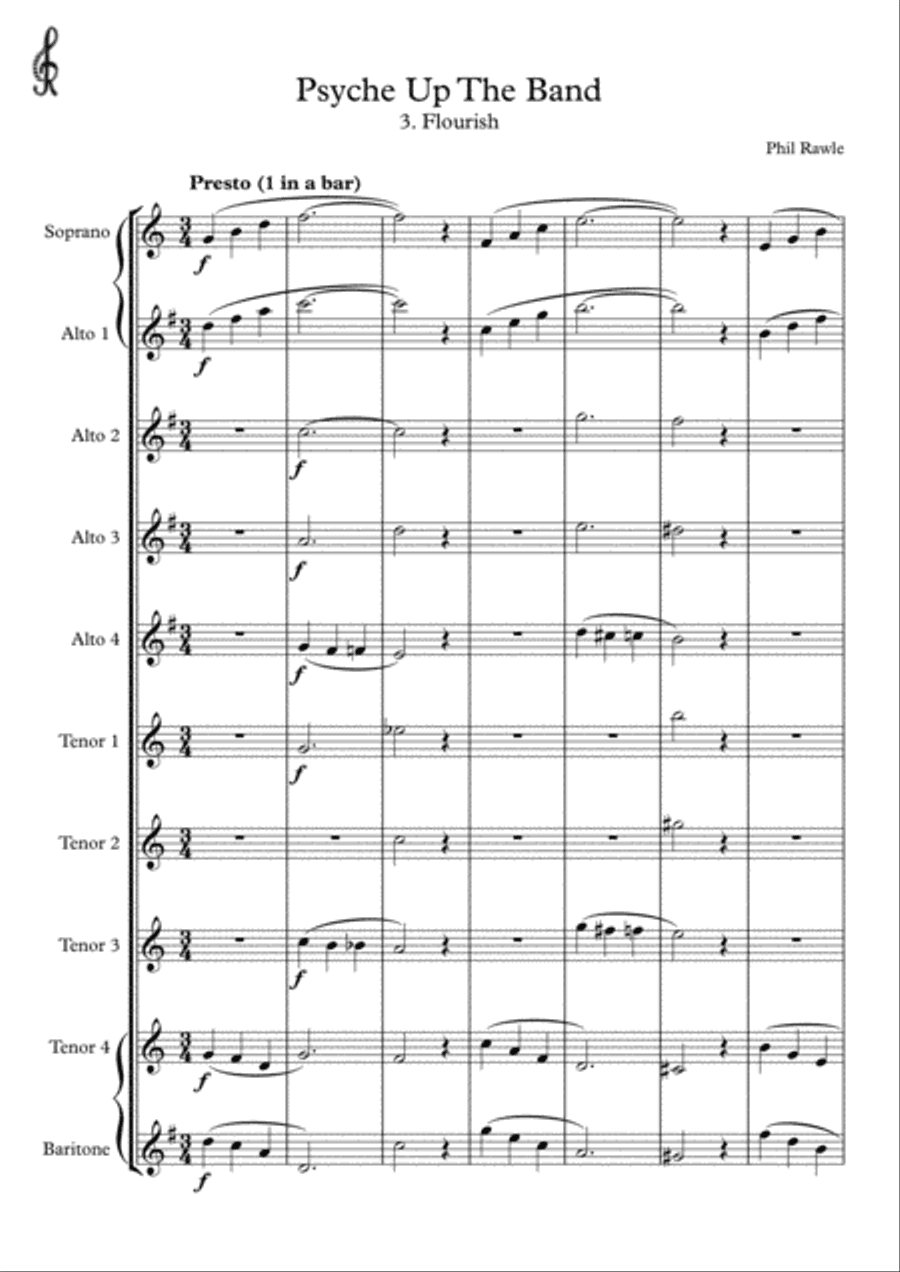 Psyche Up The Band - Flourish. Saxophone choir
