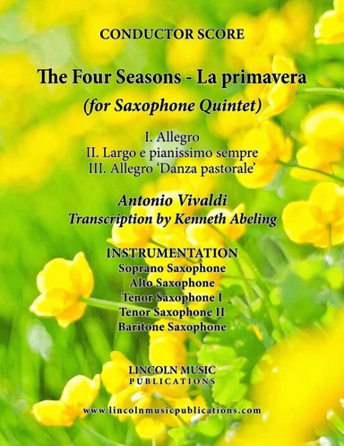 The Four Seasons - La Primavera (for Saxophone Quintet SATTB)