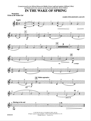 In the Wake of Spring: (wp) B-flat Tuba T.C.