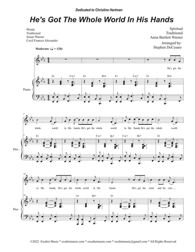 He's Got The Whole World In His Hands (Unison choir)