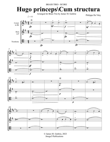 de Vitry: Hugo princeps/Cum structura for Brass Trio