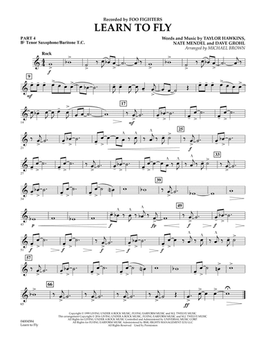 Learn to Fly - Pt.4 - Bb Tenor Sax/Bar. T.C.