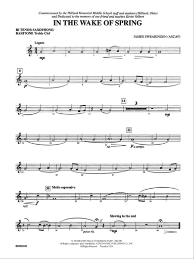 In the Wake of Spring: B-flat Tenor Saxophone