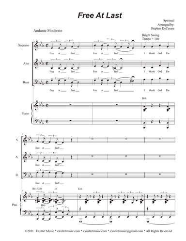 Free At Last (Vocal Trio - (SAB)