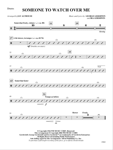 Someone to Watch Over Me: Drums