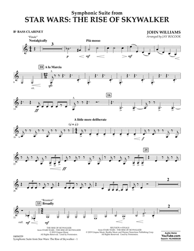 Symphonic Suite from Star Wars: The Rise of Skywalker (arr. Bocook) - Bb Bass Clarinet