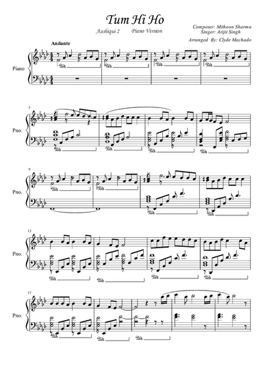 Tum Hi Ho Aashiqui 2 Piano
