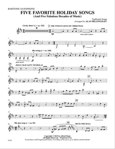 Five Favorite Holiday Songs: Baritone Saxophone