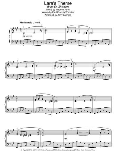 Lara's Theme (from Dr Zhivago)