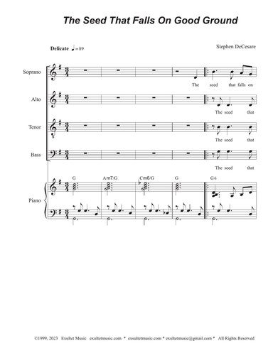 The Seed That Falls On Good Ground (SATB)
