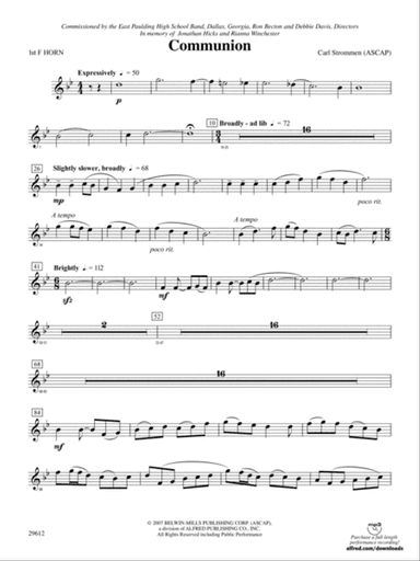 Communion: 1st F Horn