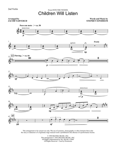 Children Will Listen (from Into The Woods) (arr. Jacob Narverud) - Violin 2