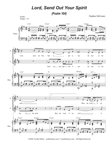 Lord, Send Out Your Spirit (Psalm 104) (Duet for Soprano and Tenor Solo)