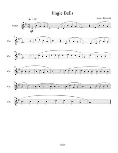 Jingle Bells for solo violin