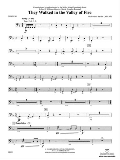 They Walked in the Valley of Fire: Timpani