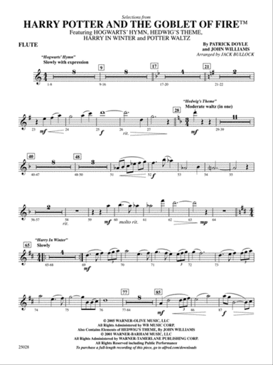 Harry Potter and the Goblet of Fire,™ Selections from: Flute