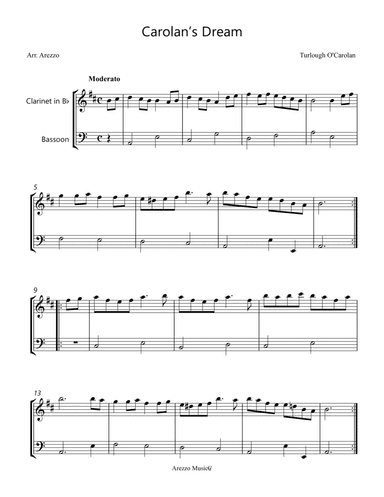 Carolan's Dream - Clarinet and Bassoon sheet music