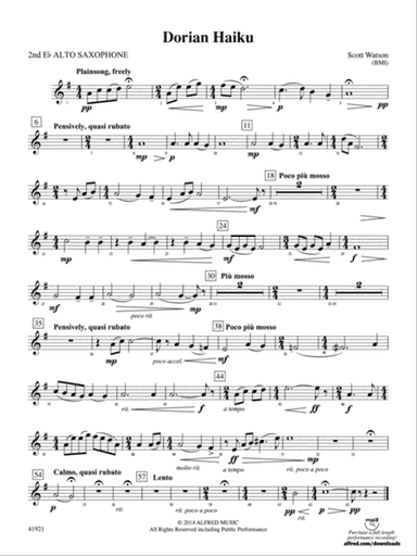 Dorian Haiku: 2nd E-flat Alto Saxophone