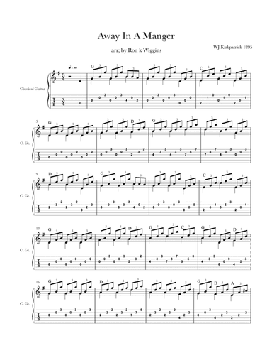 Away In A Manger - Classical Guitar