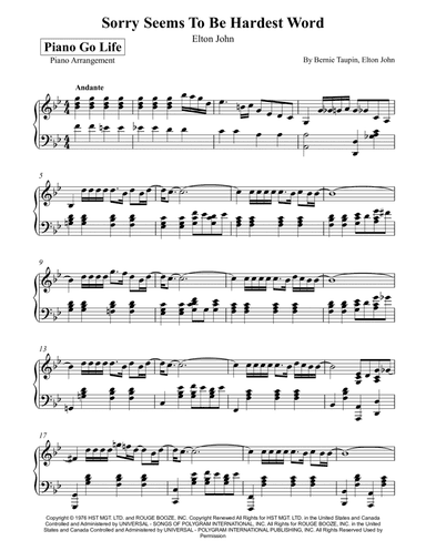 Sorry Seems To Be The Hardest Word