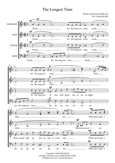 The Longest Time (arr. Craig McLeish)
