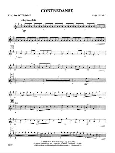 Contredanse: E-flat Alto Saxophone