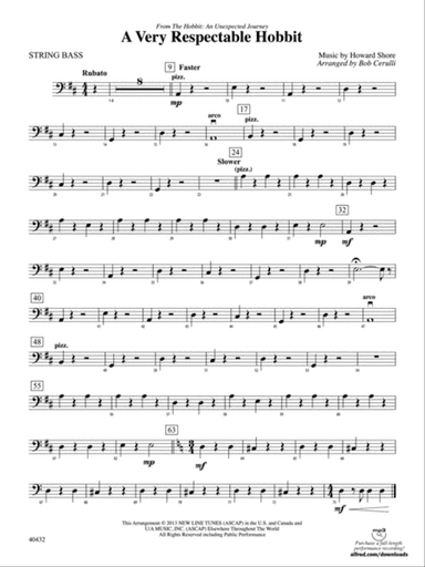 A Very Respectable Hobbit (from The Hobbit: An Unexpected Journey): String Bass