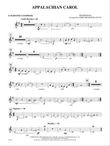 Appalachian Carol: E-flat Baritone Saxophone