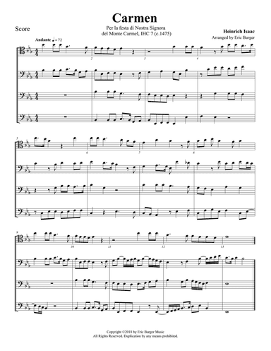 Carmen for Trombone or Low Brass Quartet