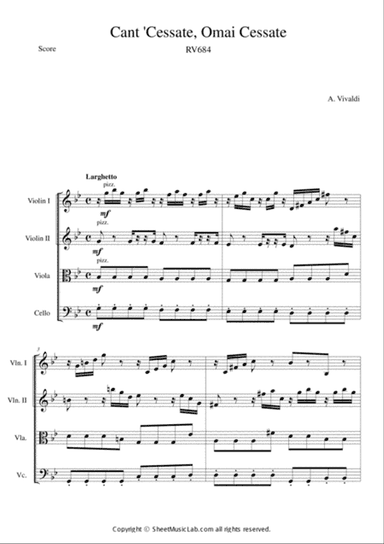 Cantate "Cessate, Omai Cessate" RV 684